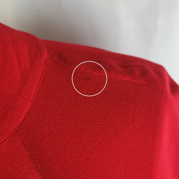 H&M Red Crepe Flounce Sleeve Keyhole Back High Neck Tunic Shift Dress Size 6 - Picture 15 of 16